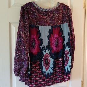 Anthropologie One September Caia Blouse pleated